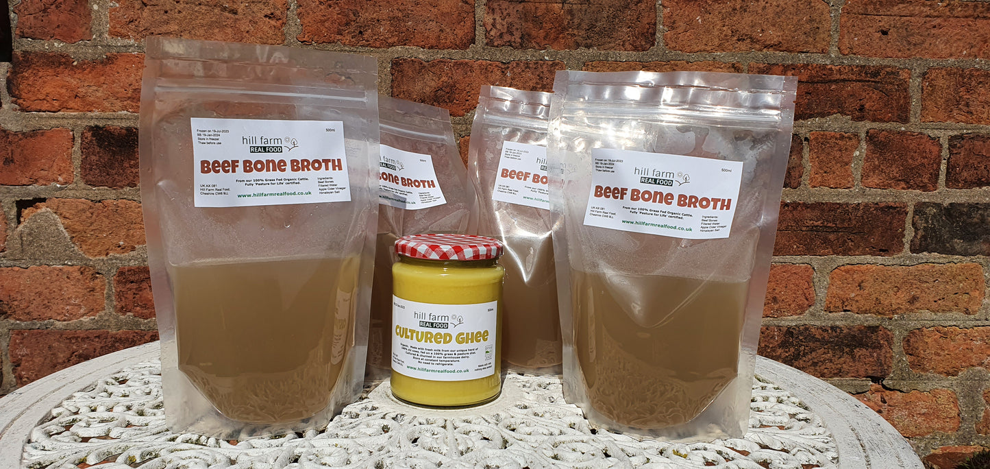 BROTH & GHEE BUNDLE: 500ml GHEE + 4x BEEF BONE BROTH 600ml (INCLUDES COURIER DELIVERY)